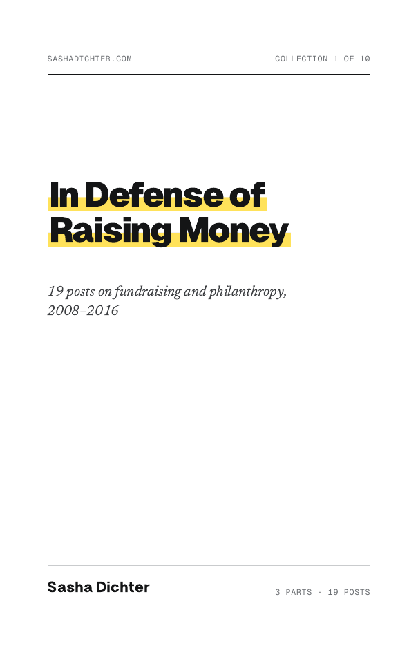 Cover of In Defense of Raising Money