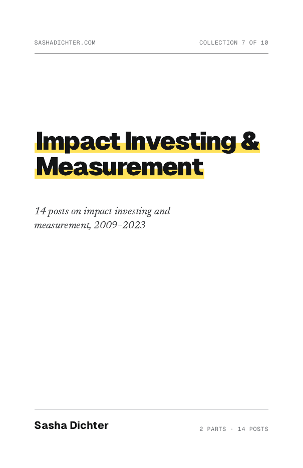 Cover of Impact Investing & Measurement