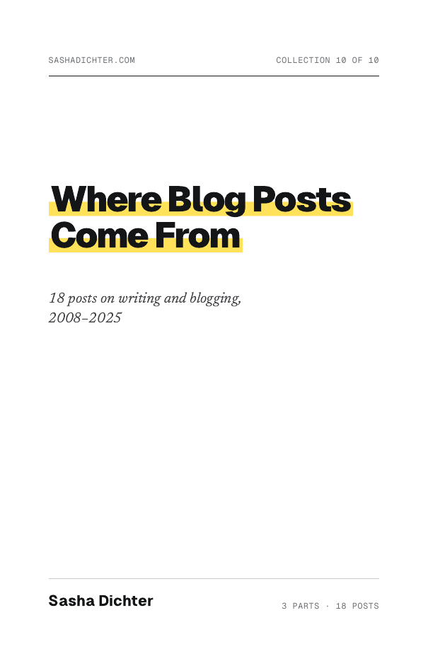 Cover of Where Blog Posts Come From